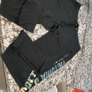 Pink victoria secrets size large black sequin pant